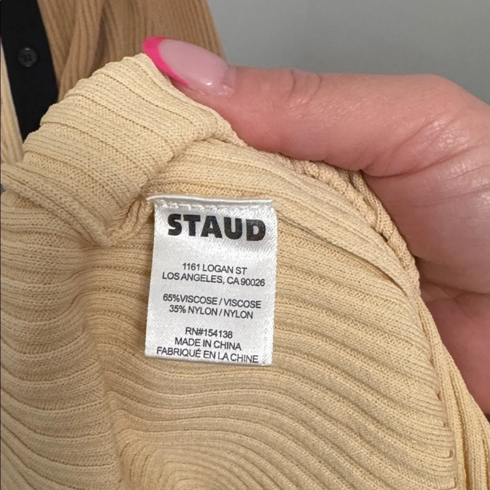 STAUD Shoko Midi Dress In Beige Medium - Picture 5 of 6
